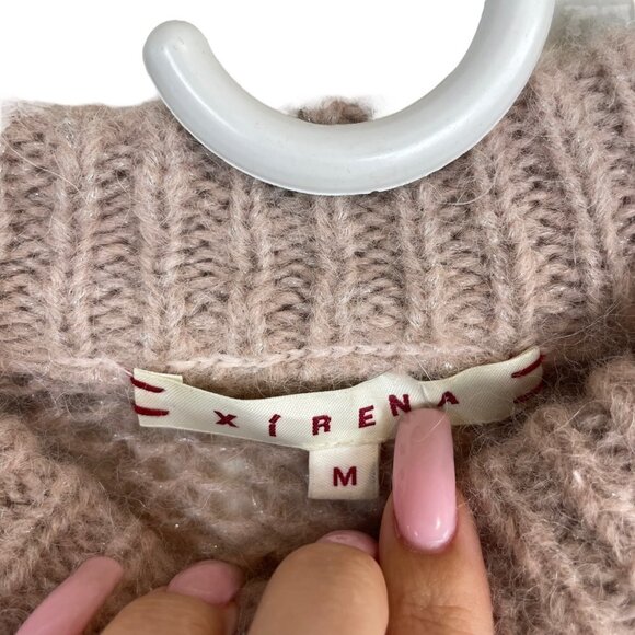 Xirena Lurex Knit Alpaca Wool Blend Mock Neck Pullover Sweater North Star Size M - Picture 3 of 8